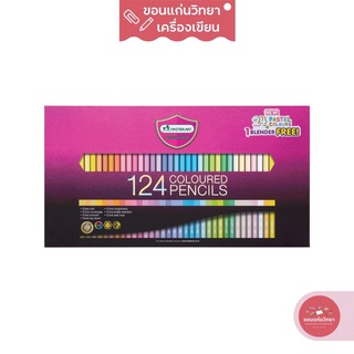 ดินสอสี Master Art มาสเตอร์อาร์ต สีไม้ หัวเดียว รุ่นใหม่ 124 สี จำนวน 1 กล่อง