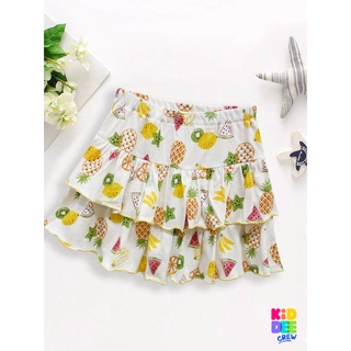 KiddeeCrew กระโปรงเด็ก กระโปรงสั้นครีมขาวผลไม้ร่วม short skirt cream white joint fruitเหมาะสำหรับอายุ 2-10 ปี