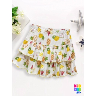 KiddeeCrew กระโปรงเด็ก กระโปรงสั้นครีมขาวผลไม้ร่วม short skirt cream white joint fruitเหมาะสำหรับอายุ 2-10 ปี