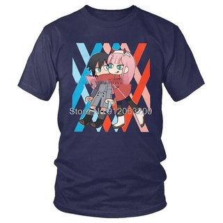 พร้อมส่ง เสื้อยืดแขนสั้น ผ้าฝ้าย พิมพ์ลาย Darling In The Franxx Hiro And Zero Two หลากสี สไตล์วินเทจ แฟชั่นสําหรับผู้ชาย