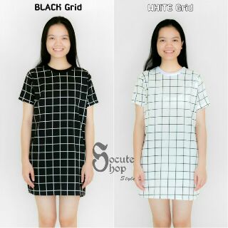 BLACK &amp; WHITE Grid Sport Dress