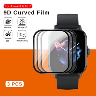 ฟิล์มกระจกนิรภัยกันรอยหน้าจอ Hd 9D สําหรับ Huami Amazfit Gts3 Glass 3 ชิ้น