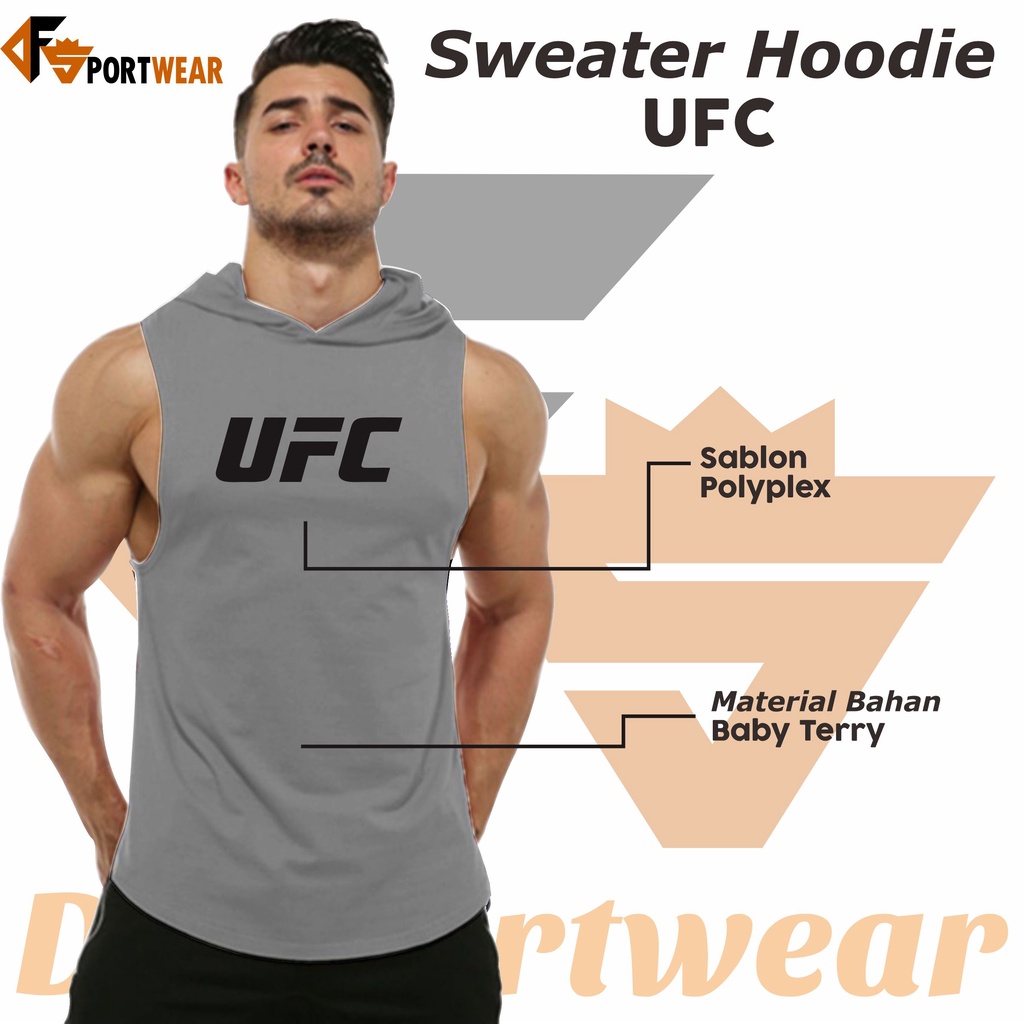 FITNESS GYM CASUAL RUNNING HOODIE TANKTOP HOODIE HAT MEN BABYTERI UFC