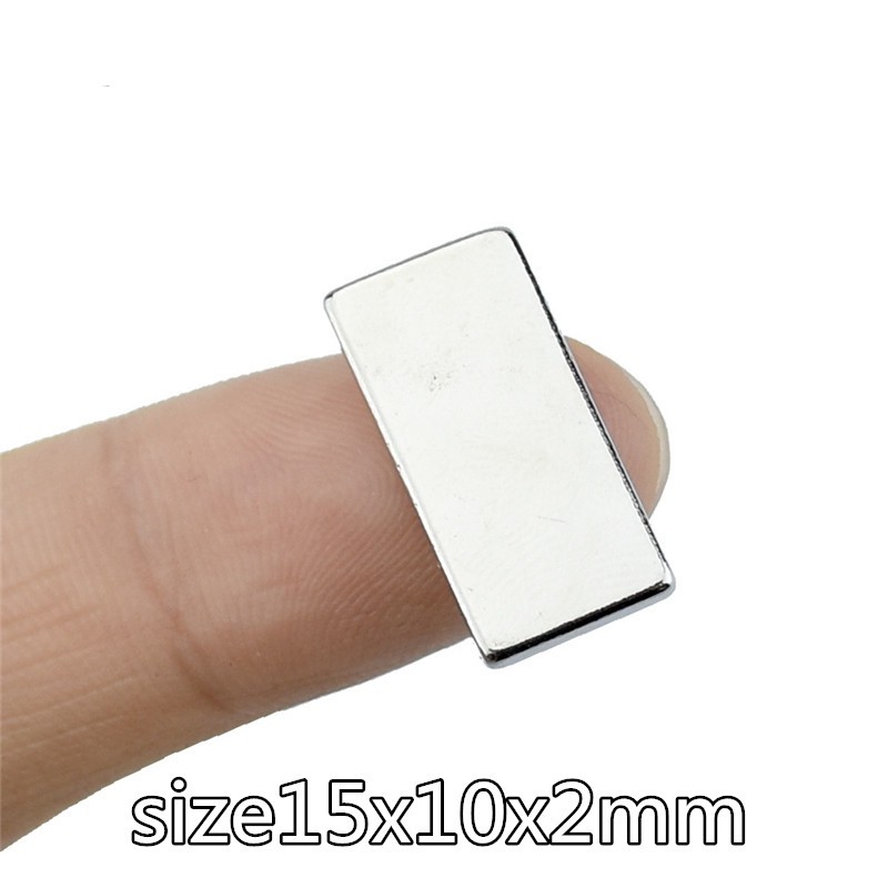 5ชิ้น แม่เหล็กนีโอไดเมียม 15x10x2มิล Magnet Neodymium 15*10*2mm แม่เหล็กแรงสูง สี่เหลี่ยม 15x10x2mm แม่เหล็ก 15*10*2มิล