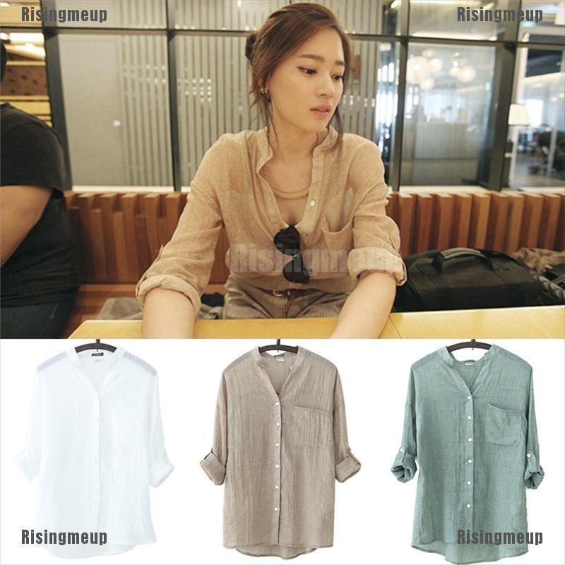 เสื้อเชิ้ตแขนยาวผ้าลินินแท้100เกรดพรีเมียม