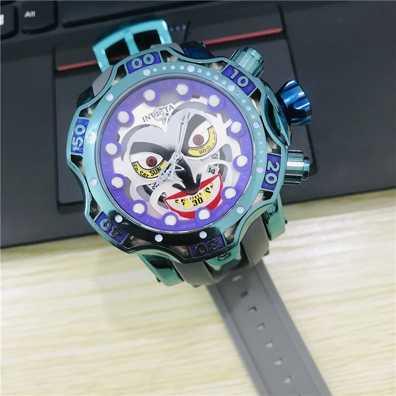 2023 Invicta Dc Comics Joker ผู้ชายนาฬิกาควอตซ์ 54 มม.แฟชั่นนาฬิกาข้อมือ