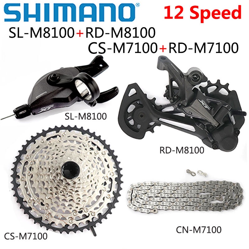 Shimano DEORE XT SLX DEORE M8100 M7100 M6100 12 Speed Groupset MTB จักรยานเสือภูเขา 1x12 ความเร็ว sh