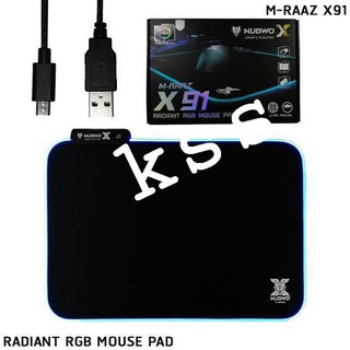 NUBWO M-RAAZ X91 RADIANT RGB Mouse Pad สวยด้วย แล้วก็ม้วนได้ด้วยค่ะ