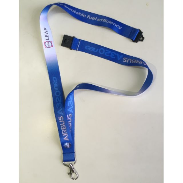 Lanyard Staff ID Airbus A320 Neo พร้อมหัวเข็มขัดนิรภัย