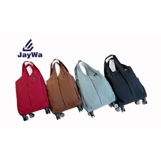๋JayWa กระเป๋าเดินทางพับได้มีล้อ สามารถนำขึ้นเครื่อง มีน้ำหนักเบา อเนกประสงค์ ใช้ตอนขึ้นรถไฟฟ้า