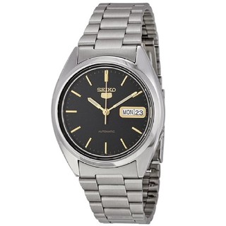 SEIKO 5 Automatic Mens Watch สีเงิน/สีดำ สายสแตนเลส รุ่น SNXG53K