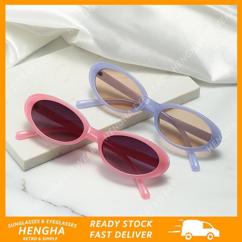 (HENGHA)COD แว่นกันแดดสไตล์ย้อนยุคตะวันตก สำหรับผู้หญิง แว่นกันแดด UV400 Protection