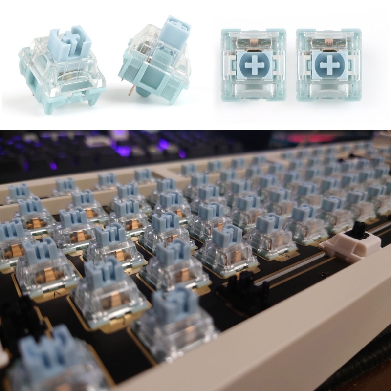 Orangesea TTC Silent Bluish White Switch 3 Pins 42g สําหรับสวิตช์สัมผัสคีย์บอร์ดแบบกลไก