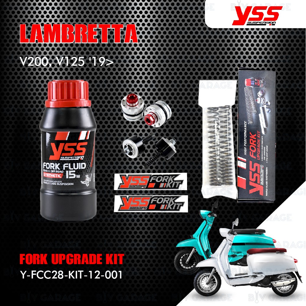 YSS ชุดอัพเกรดโช๊คหน้า FORK UPGRADE KIT 【 Y-FCC28-KIT-12-001 】 ใช้สำหรับ LAMBRETTA V200 / V125 ปี 20