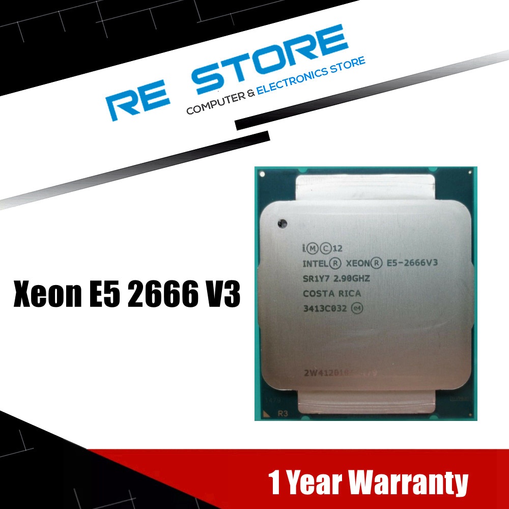 ซ็อกเก็ตหน่วยประมวลผล Intel Xeon E5 2666 V3 SR1Y7 2.9Ghz 10 Core 135W LGA 2011-3 CPU E5 2666V3