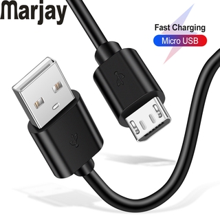 Marjay สายชาร์จโทรศัพท์มือถือ แบบ Micro Usb สีดำและสีขาว ขนาด 1.5 เมตร