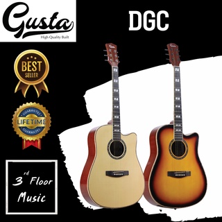 (มีของแถมพิเศษ) Gusta DGC กีต้าร์โปร่ง/โปร่งไฟฟ้า Acoustic Guitar