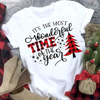 Its The Most Wonderful Time Of The Year Hipster T-Shirt Fashion Merry Christmas Aesthetic Tops girl Camisetas DW141