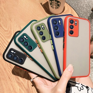 เคสผิวด้าน ตรงรุ่น เคสหลังด้านกันกล้อง เคสขอบสีกันกระแทก OPPO Reno 6 5 3 Pro 6Z 2 2Z 2F Reno3 4G 5G 2021