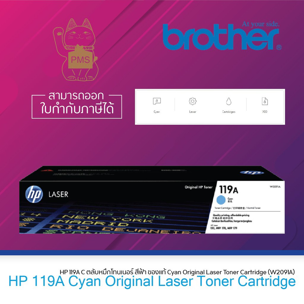 HP 119A Cyan (W2091A )ของแท้
