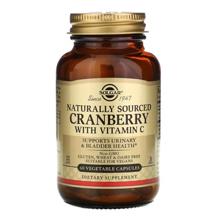 Solgar Natural Cranberry with Vitamin C 60 Vegetable Capsules