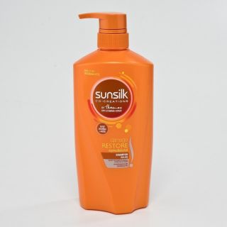 ดีกว่านี้ไม่มีอีกแล้ว Sunsilk Shampoo ซันซิล แชมพู สีส้ม สูตรฟื้นฟูบำรุงผมเสียในทันที ขนาด 650ml Damage Restore แชมพูและ