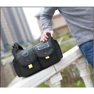 fashion bag กระเป๋าสะพาย สะพายไหล่ สำหรับผู้ชาย ไซส์ใหญ่ ผ้าไนล่อน รุ่น 3175