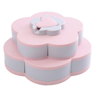 🔥ยอดนิยม!! มีบุญ กล่องสำหรับใส่อาหารกลีบดอกไม้ คละสี MEEBUN Flower-Shaped Multi-Compartment Food Container Assorted Colo