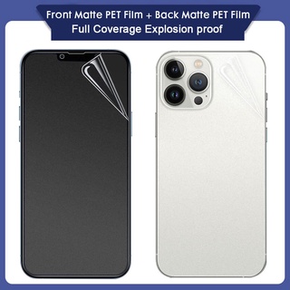 2in1 PET HD Full Cover Matte Anti Fingerprint Film Front And Back Flexible Film Screen Protector For iPhone 13 Mini 12 11 Pro max XR XS Max X 8 7 6 6s Plus SE 2020 High Transparency Scratch Resistant Easy Installation