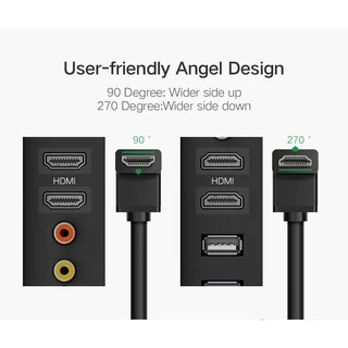 UGREEN รุ่น HD103 HDMI Cable Right Angle 90 Degree รองรับความละเอียดสูงสุด 4K