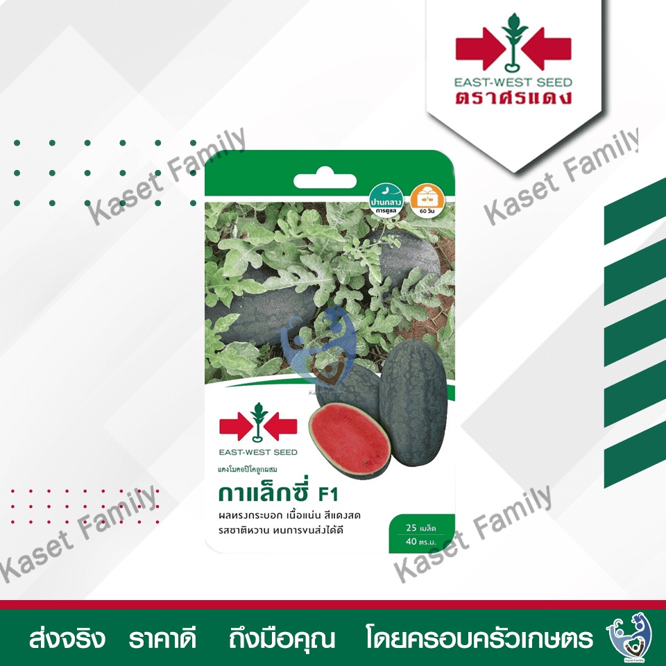ผักซอง แตงโมตอปิโด กาแล็กซี่ 25 เมล็ด เมล็ดแตงโม ตราศรแดง