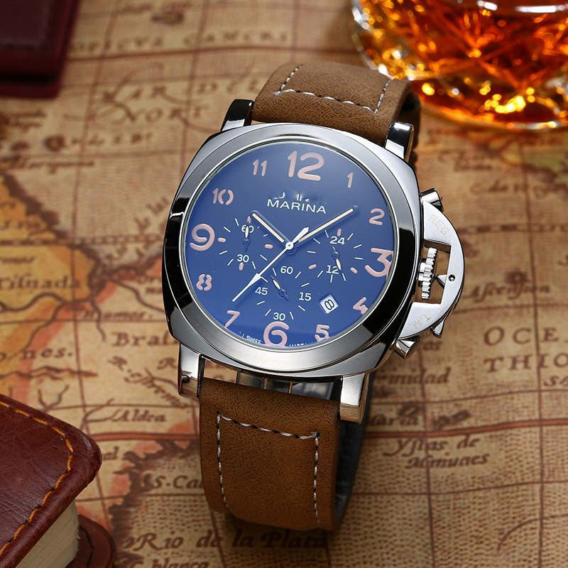 LUMINOR นาฬิกาผู้ชาย Swiss quartz สแตนเลส Domineering Big lumminor Series ของขวัญนาฬิกาสําหรับผู้ชาย 44 มม.