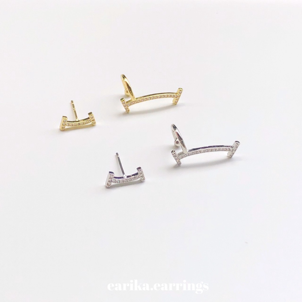 earika.earrings - I bend stud & cuff ต่างหูแป้นและหนีบตัว I โค้ง ผิวแพ้ง่ายใส่ได้