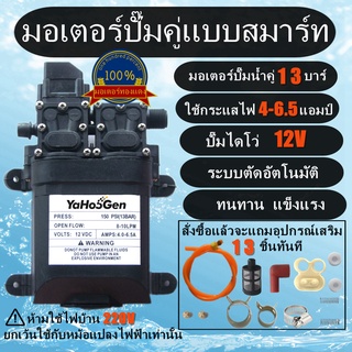 มอเตอร์ปั้มพ่นยา พ่นหมอก DC 12V มอเตอร์คู่ ความแรงสูงถึง 13 บาร์