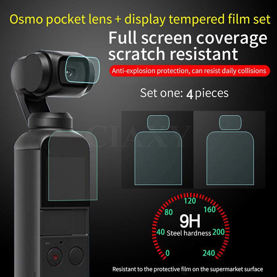 ฟิล์มกระจกนิรภัยกันรอยหน้าจอ + ฟิล์มป้องกันเลนส์ สําหรับ DJI Osmo Pocket