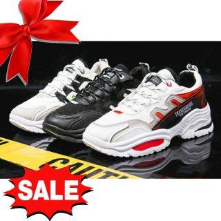รองเท้าผ้าใบผู้ชาย รองเท้าวิ่ง ดีไซน์โดนเด่น สุดฮิต รองเท้าสไตส์เกาหลี ON.A0174 มี3สี ดำ แดง ฟ้า พร้อมส่ง