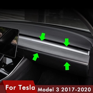 ใหม่ แดชบอร์ดคาร์บอนไฟเบอร์ ABS ตกแต่งคอนโซลกลางรถยนต์ สําหรับ Tesla Model Y Or Model 3 2021