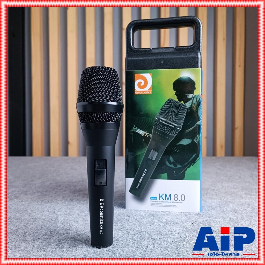 DE ACOUSTIC KM-8.0 ไมค์สาย Microphone ไมค์พร้อมสาย ไมโครโฟน ร้องเพลง ไมค์พูด ไมค์ คาราโอเกะ KM 8.0 KM8.0 เอไอ-ไพศาล