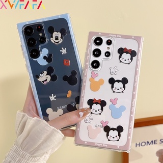 เคสโทรศัพท์มือถือแบบนิ่ม ใส กันกระแทก ลายการ์ตูนมิกกี้ มินนี่เมาส์น่ารัก สําหรับ Samsung A22 M32 M52 A13 A23 A33 A73 5G A12 F12 M12 M23 F23 M33 M53 M51 A51 A71