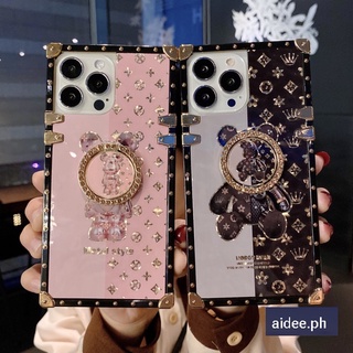 เคสโทรศัพท์มือถือ ทรงสี่เหลี่ยม ลายหมี violent สําหรับ OPPO A15S A16 A5S A12 A12S A7 A5 A31 A94 A52 A92 A53 A33 A32 A73 A93 F17 A72 A15S A93 A94 F19 A55 A54 A92S A3S 2020