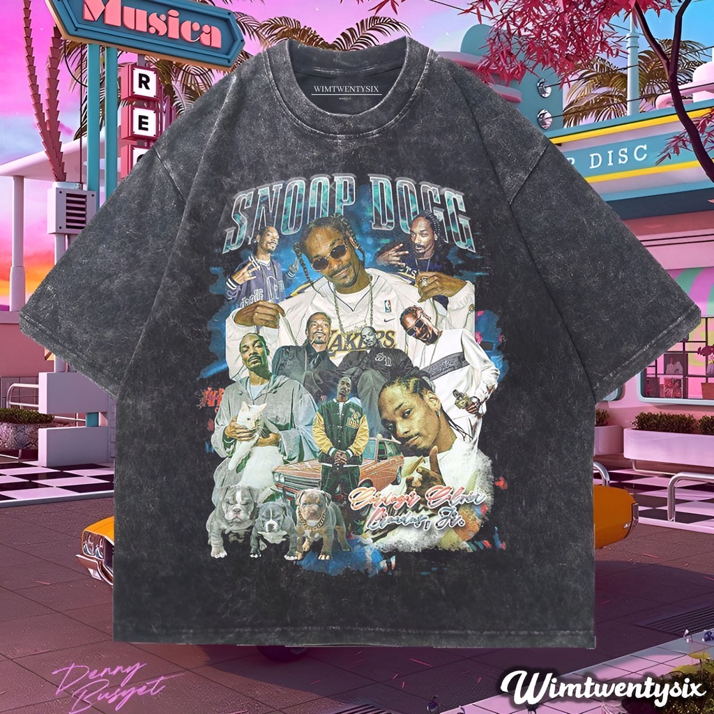 SNOOP DOGG VATO WASHING VINTAGE TEE (OVERSIZE WASHED T-SHIRT)