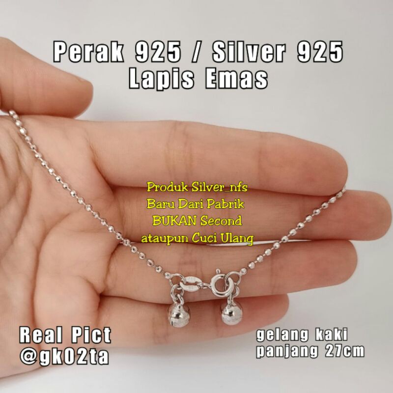 ของแท้ 925 Silver Anklet Women & 39;s Anklet 925 Silver Anklet Women & 39;s Anklet