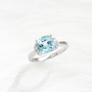 Artisan by NK - แหวนเงิน แท้ ฝังด้วยพลอย บลูโทแพซ แท้ (Silver Ring with Natural Blue Topaz)