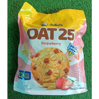 JULIES OAT25 จูลี่ส์ บิสกิตธัญพืช กลิ่นสตรอเบอร์รี่ ขนาด 300กรัม คุกกี้ข้าวโอ๊ต BISCUIT STRAWBERRY