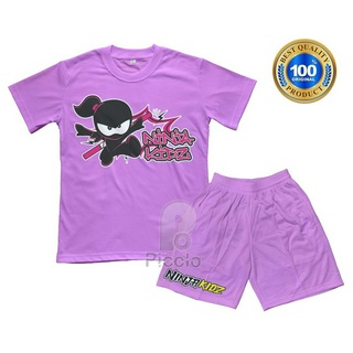 (ฟรีชื่อ) เสื้อยืด ผ้าฝ้าย พิมพ์ลายตัวอักษร NINJA KIDZ สําหรับเด็ก