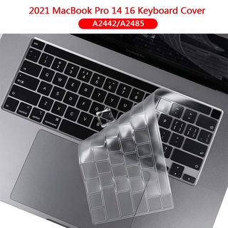 เคสคีย์บอร์ด TPU แบบบางพิเศษ สําหรับ MacBook Pro 14 16 นิ้ว M1 Pro Max A2442 A2485 2020 Pro 13 A2338 Air 13 A2337 Pro 13 15 16 Retina 2021