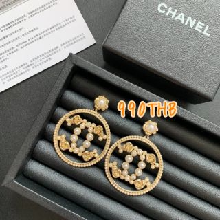 ต่างหูกลมประดับมุก งานแบรนด์​