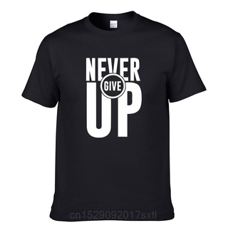 เสื้อยืด ผ้าฝ้าย พิมพ์ลาย NEVER GIVE UP UP UP TShirt สไตล์ฮิปฮอป แฟชั่นฤดูร้อน สําหรับผู้ชาย