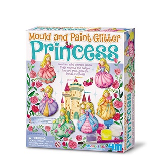 [ใช้ 2 โค้ดลดเพิ่ม] 4M  Mould &amp; Paint - Glitter Princess ชุดของเล่นศิลปะ ปูนปั้น ระบายสี รูปเจ้าหญิง ในชุดประกอบด้วย อุปกรณ์ทำปูนปั้น พร้อมสีระบายสดใส