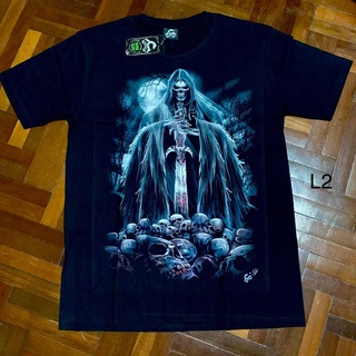 tshirtเสื้อยืดคอกลมฤดูร้อนเสื้อยืดเรืองแสง Caballo แบรนด์แท้ ยมทูตถือดาบ ลายหน้าหลัง ไซส์ LSto4XL